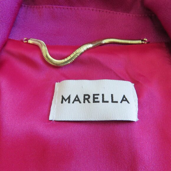 MARELLA Carrara Semi Fitted Satin Blazer in Fuchsia Purple - Size US 8 - Picture 12 of 13